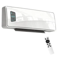 HOMCOM Aquecedor Elétrico de Baixo Consumo de Parede 2000W com 3 Modos Ecrã LED Termostato Temporizador e Oscilação 54x18,7x14,5 cm Branco(m-1)