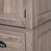 HOMCOM Küchenschrank, Hochschrank, Küchenbuffet mit 2 Schränken und Schublade, Mehrzweckschrank, Kippschutz, Sideboard, Braun, 76 x 40,5 x 184 cm(m-9)
