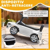 AIYAPLAY Mașinuță Electrică pentru Copii Licență Mercedes Benz cu Claxon și Spațiu de Depozitare, 65x28x39 cm, Alb(m-5)
