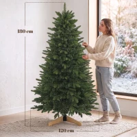HOMCOM Árbol de Navidad artificial 180 cm, abeto Fraser con base de madera, 988 puntas de rama realistas para hogar y oficina, verde(m-3)