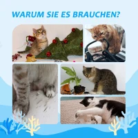 PawHut Kratzbaum, deckenhoch, Katzenhaus, zwei Plattformen, Hängematte, Kippschutz, hellbraun+beige, 40 x 40 x 260 cm(m-7)
