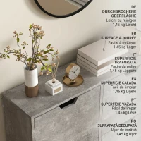 HOMCOM Dulap pentru încălțăminte cu 4 sertare rabatabile pe 2 niveluri pentru 16 perechi, din lemn, 95x26x95 cm, gri(m-8)