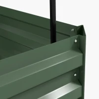 Outsunny Jardinière avec treillis ajustable, bac à fleurs avec cage à tomates acier galvanisé 61 x 61 x 187 cm vert(m-12)