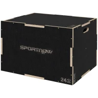 SPORTNOW Caixa Pliométrica com 3 Alturas Diferentes para Treino de Força em Casa Ginásio CrossFit Carga 120 kg 76x61x51 cm Preto(m-11)