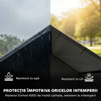 PawHut Cușcă pentru Câini de Exterior din Material Oxford, pentru Câini de Talie Mică, Medie și Mare, Negru(m-5)