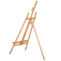 HOMCOM Chevalet d'Artiste sur Pieds, Inclinaison et Hauteur Réglables, Dim. 65L x 44l x 174-230H cm, Bois de Hêtre Clair(m-9)
