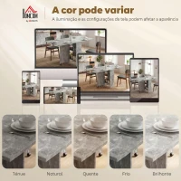 HOMCOM Mesa de Sala de Jantar Dobrável com 2 Prateleiras de Armazenamento e Rodas para Cozinha 75x140x74 cm Cinza(m-8)