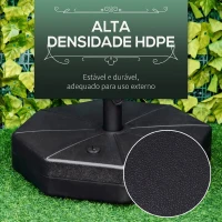 Outsunny Base para Chapéu de Sol Portátil Base para Chapéu de Sol Recarregável para Mastros de Φ3,8cm e  Φ4,8cm  Preto(m-12)