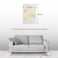 HOMCOM Pintura em Tela Folhas de Ginkgo Biloba 90x60cm Impressão Artística para Decoração de Parede na Sala de Estar Quarto de Escritório(m-6)