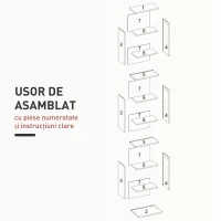 HOMCOM Raft pentru CD-uri cu 6 Rafturi Reglabile, Capacitate de 260 CD-uri/120 DVD-uri, 33x24x140 cm, Alb(m-7)