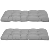 Outsunny Almofada para Banco de 2 Lugares para Interior e Exterior com 8 Botões para Cadeiras Sofás 110x48x8 cm Cinzento(m-11)