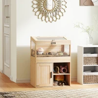 PawHut Gaiola para Hamsters com Espaço de Arrumação Casa para Hamsters com Painéis Acrílicos 60x40x82,5 cm Madeira(m-10)