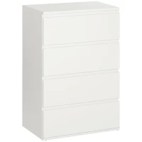 HOMCOM Kommode Sideboard mit 3 Schubladen Schrank modern Schubladenschrank Kommodenschrank für Wohnzimmer Schlafzimmer Flur Weiß, 55 x 34 x 75 cm(m-1)