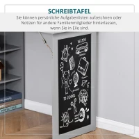 HOMCOM Schreibtisch Esstisch klappbar mit 6 Fächer Bücherregal mit 3 Regale Computertisch Bürotisch E1 Spanplatte Metallrahmen Dunkelgrau 98 x 51 x 153 cm(m-7)