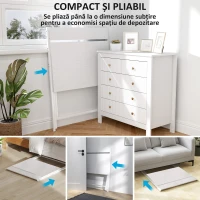 HOMCOM Birou pliabil cu suport pentru monitor, 81.5x62x86.5 cm, alb(m-4)