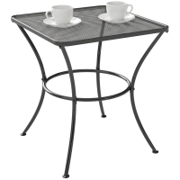 Outsunny Mesa Auxiliar Quadrada Mesa de Jardim Exterior com Estrutura de Metal para Pátio Terraço Varanda 45x45x50 cm Preto