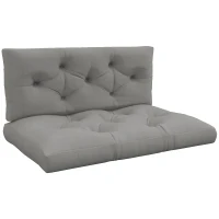 Outsunny Sitzpolster Sitzkissen Polsterauflage, mit Knopfheftung, 120 x 80 x 12 cm, Grau(m-12)