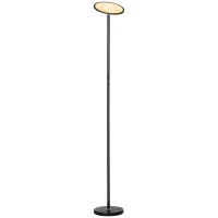 HOMCOM Lámpara de Pie Inteligente WiFi Lámpara Moderna con LED Regulable RGB 25W para Salón Ø25x168 cm Negro(m-1)