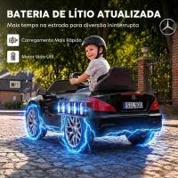 AIYAPLAY Carro Elétrico Infantil Mercedes-Benz SL500 12V com Comando à Distância 2,4 GHz, 2 Motores, Suspensão e Arranque Suave, Preto(m-5)