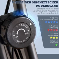 HOMCOM 2-in-1 Klappbarer Heimtrainer, 8 Stufen einstellbarer Magnetwiderstand, Fitnessrad mit Herzfrequenzsensor, Armstrecker, LCD-Bildschirm, 2,5 kg Schwungrad, grün(m-6)