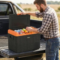 Outsunny Nevera Portátil Eléctrica 40L Refrigerador de Coche 12V/24V hasta -20℃ con Pantalla LED Táctil 58,7x36,5x43,8cm Negro(m-9)