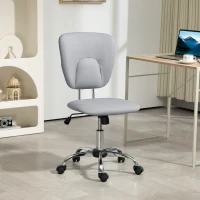 Vinsetto Cadeira de Escritório Giratória de Couro PU com Altura Ajustável e Função Basculante 50x54x87,5-96,5 cm Cinza Claro(m-11)