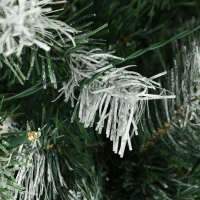 HOMCOM Schneebedeckter Weihnachtsbaum 180 cm mit 250 LEDs, 11 Modi, Fernbedienung, 840 Spitzen, 34 Zapfen und 34 Beeren, Grün(m-5)