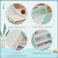 AIYAPLAY Rutsche für Kleinkinder, klappbar, Indoor, rutschfeste Stufen, erhöhter Sicherheitsrand, grün(m-7)