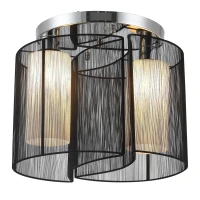 HOMCOM Deckenlampe Deckenleuchte 2-Flammig E27 Badlampe Modern Küchenlampe Lampe für Schlafzimmer, Badezimmer, Küche, Wohnzimmer Weiß Ø47,5 x 33 cm (Ohne Glühbirnen)(m-10)