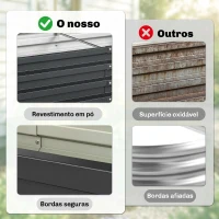 Outsunny Floreira Elevada Retangular de Aço Galvanizado para Cultivar Plantas Flores Relva 120x60x30,5 cm Cinzento(m-5)