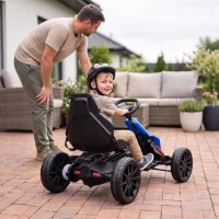 HOMCOM Elektro Go-Kart für Kinder 3-5km/h Gokart mit 2-Fach verstellbarem Geschwindigkeit, Sicherheitsgurt, EVA-Räder für 3-8(m-8)