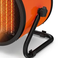 Outsunny Industrial Fan Heater 5000W with Tilting, Electric Ceramic Space Heater with Adjustable Thermostat, Handle(m-12)