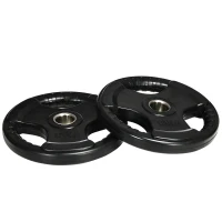 SPORTNOW Hantelscheibe, 2er-Set, 15 kg pro Scheibe, drei Griffe, bodenschonender Gummimantel, Metall(m-1)