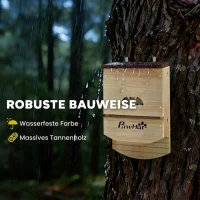 PawHut Fledermauskasten 3er-Set Fledermaushaus mit Belüftungsöffnung Nistkasten aus Tannenholz wetterfest für Fledermäuse(m-5)