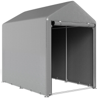 Outsunny Gartenschuppen, Lagerzelt, robust & wetterfest, Stahlrahmen, 1,2x1,8x1,6m, Hellgrau