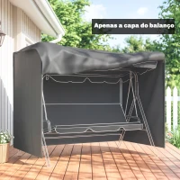 Outsunny Capa para Móveis de Jardim Capa Protetora para Baloiços de Exterior com Fecho de Correr 205x124x164 cm Cinza Escuro(m-7)