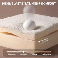HOMCOM Bürostuhl aus Sherpa-Fleece, Drehstuhl mit 360°-Drehfunktion, Wippfunktion, höhenverstellbar, mit PU-Rollen, cremeweiß(m-4)