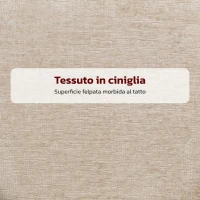 HOMCOM Set 2 Sgabelli da Bar con Schienale e Poggiapiedi, Rivestimento in Tessuto e Gambe in Acciaio, Beige(m-5)