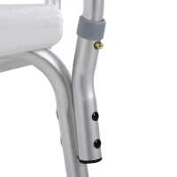 HOMCOM Scaun pentru duș din aluminiu cu înălțime reglabilă și picioare antiderapante, 51,5x51,5x71-84cm, alb(m-9)