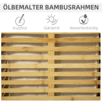 HOMCOM Bambus Wäschekorb mit 63 L Wäschesammler mit Deckel Wäschesack, Stange 44 x 37 x 62,5 cm Naturholz(m-6)