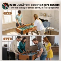 SPORTNOW Masă de fotbal pliabilă cu mânere antiderapante, 2 mingi și scor manual, maro(m-5)