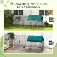 PawHut Parc enclos modulable acier avec bache pour lapins rongeurs petits animaux intérieur extérieur 220L x 85l x 103H cm(m-5)