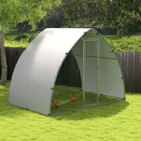 PawHut Grand enclos poulailler chenil volière extérieure 5,75m² toit anti-UV toit anti-UV, acier galvanisé, porte verouillable(m-10)