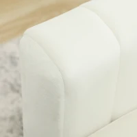 HOMCOM Sofá de 3 Lugares de 181 cm Estofado em Veludo com Almofadas Espessas Pernas de Metal Branco Creme(m-9)