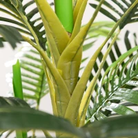 HOMCOM Planta Artificial Palmeira Areca com Vaso e 30 Folhas Decoração para Interior e Exterior Ø19,5x190 cm Verde(m-8)