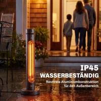 Outsunny Infrarot Heizstrahler 2000W Carbonfaser oszillierender Standheizstrahler mit Fernbedienung 8 Heizstufen Schutzhülle(m-7)