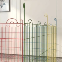 PawHut Țarc pentru Câini cu 8 Panouri, Ușă cu Zăvor, din Oțel, Ø156x60 cm, Multicolor(m-9)