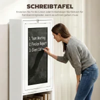 HOMCOM Schreibtisch Esstisch klappbar mit 6 Fächer Bücherregal mit 3 Regale Computertisch Bürotisch E1 Spanplatte Metallrahmen Weiß 98 x 51 x 153 cm(m-6)