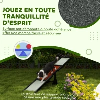 PawHut Agility sport pour chien bascule équipement entrainement chien bois sapin pré-huilé feutre bitumé antidérapant gris noir(m-5)