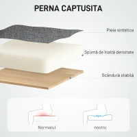 HOMCOM Scaun de Birou cu Masaj Rabatabil cu Suport pentru Picioare, Gri(m-6)